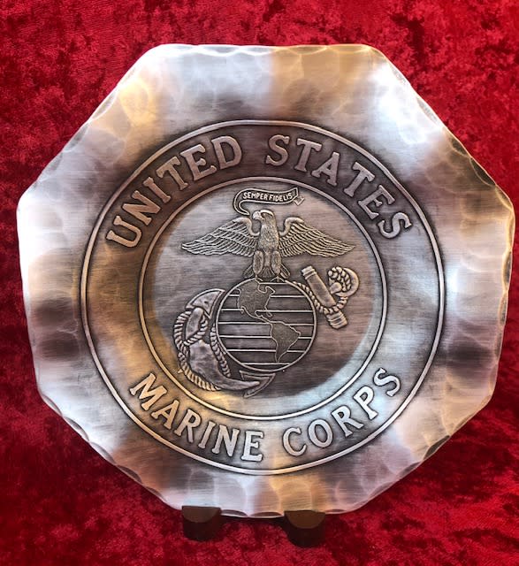 Small Octagon Plate with Marine Corp design