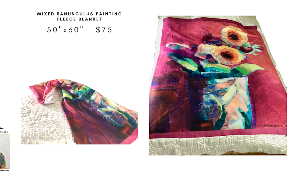 Monique Sarkessian mixed ranunculus Blanket with price