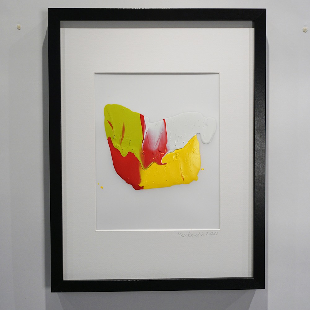 Abstract RYG on wall
