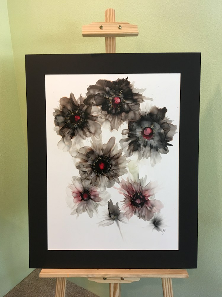 Black poppies matted