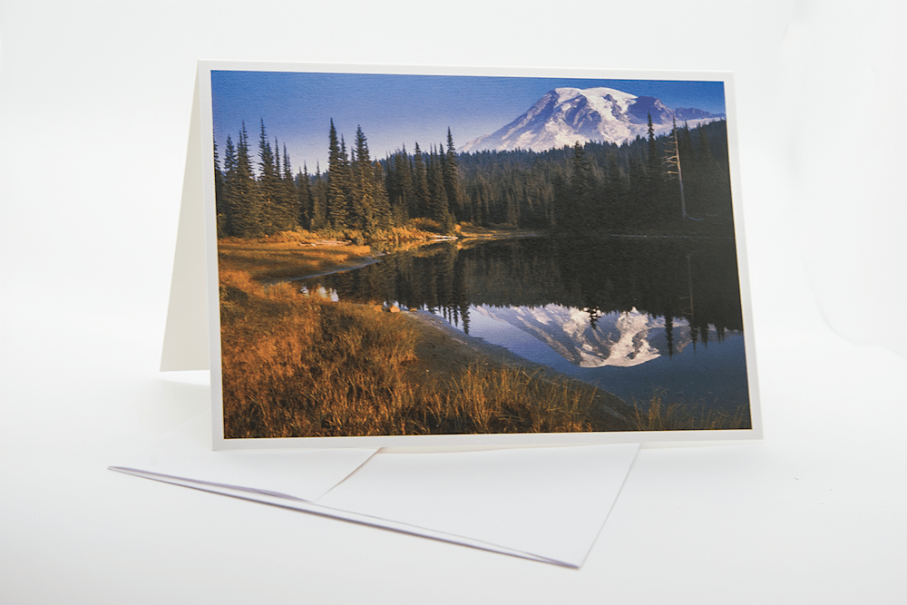 Mt Rainier Morning Light Note Card SAI sharpen
