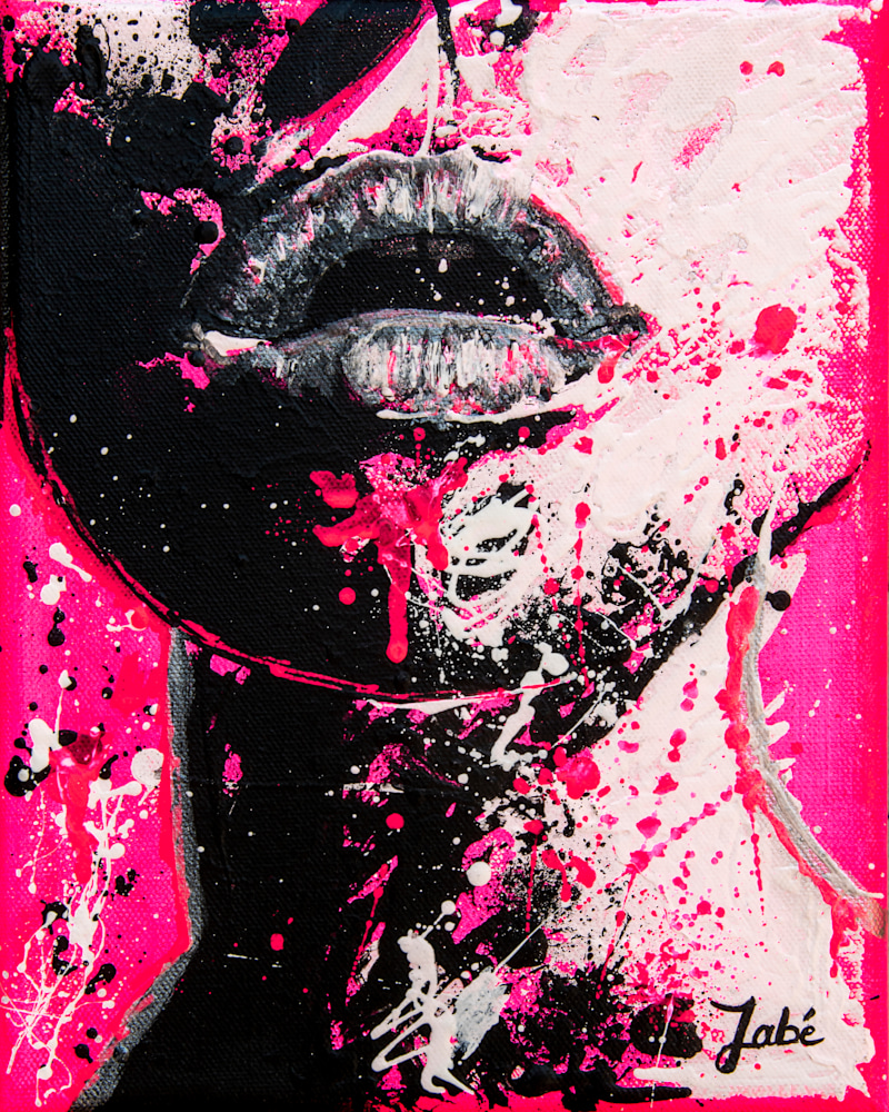8x10 zabe arts fluo pink acrylic painting