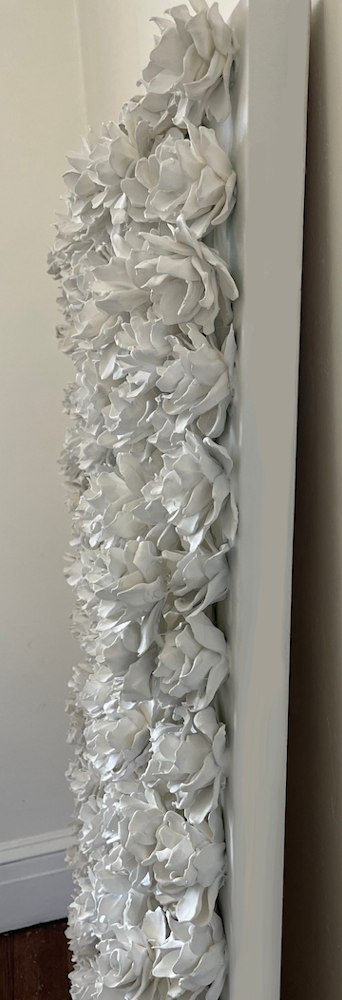 white roses side view