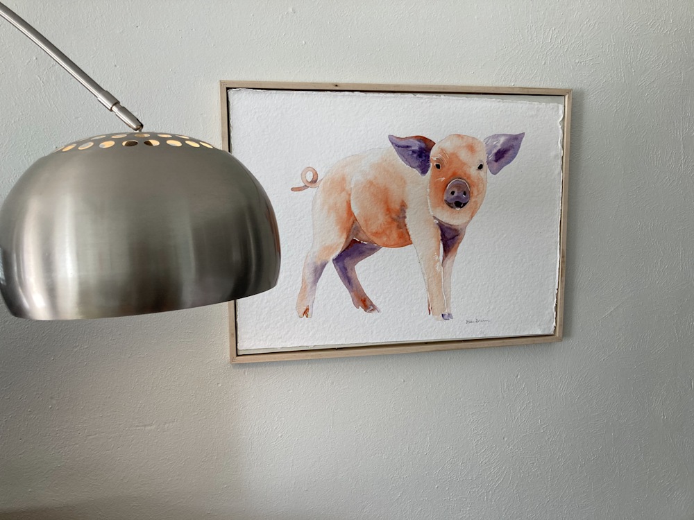 pig with lamp
