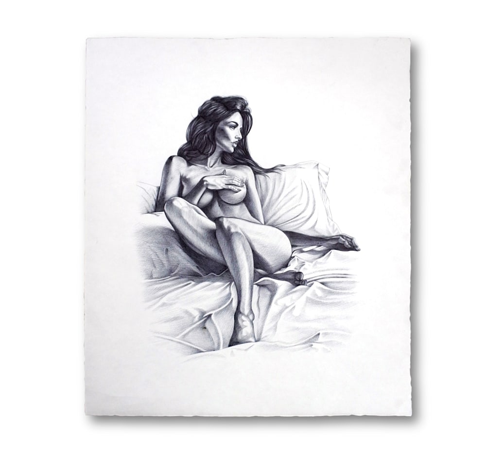 illustration, art, nude, drawing, ballpoint pen, greytone, black and white