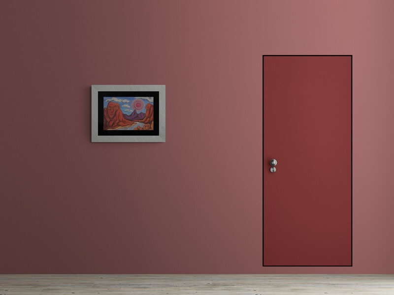 Minimal hallway with door
