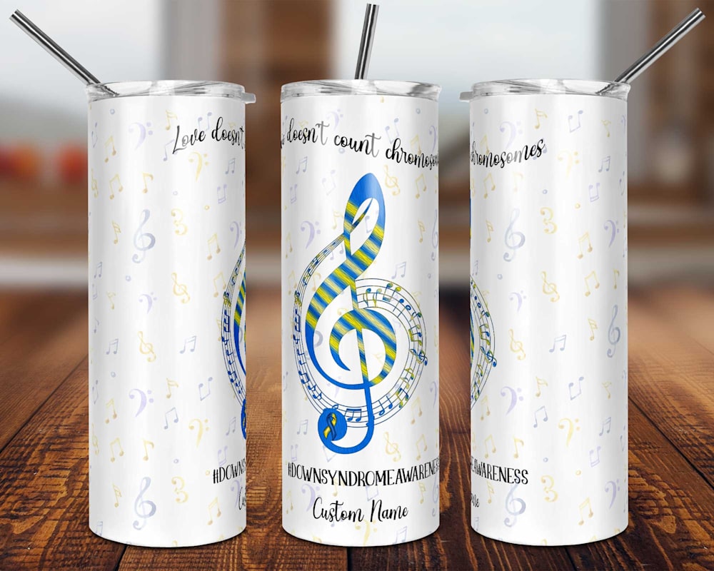 Down Syndrome Music Notes Tumbler