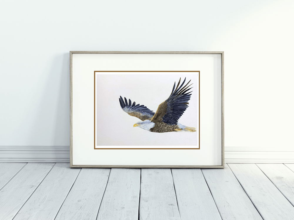 eagle at solomon painting in frame mock up