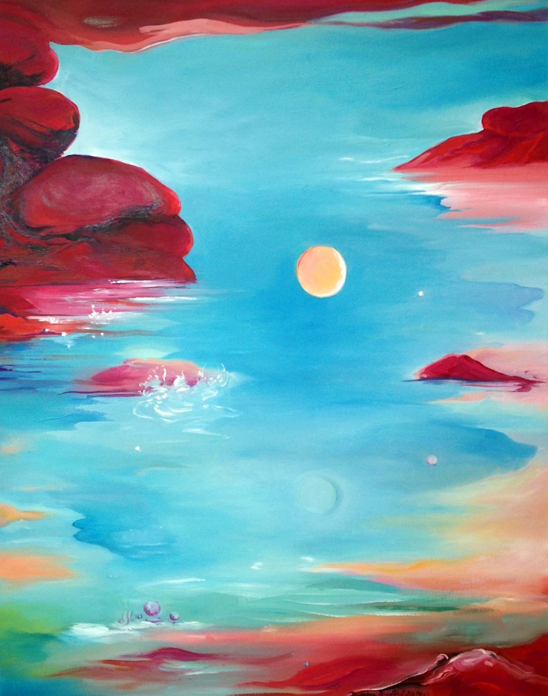 red rock creation, oil on canvas, 30x24