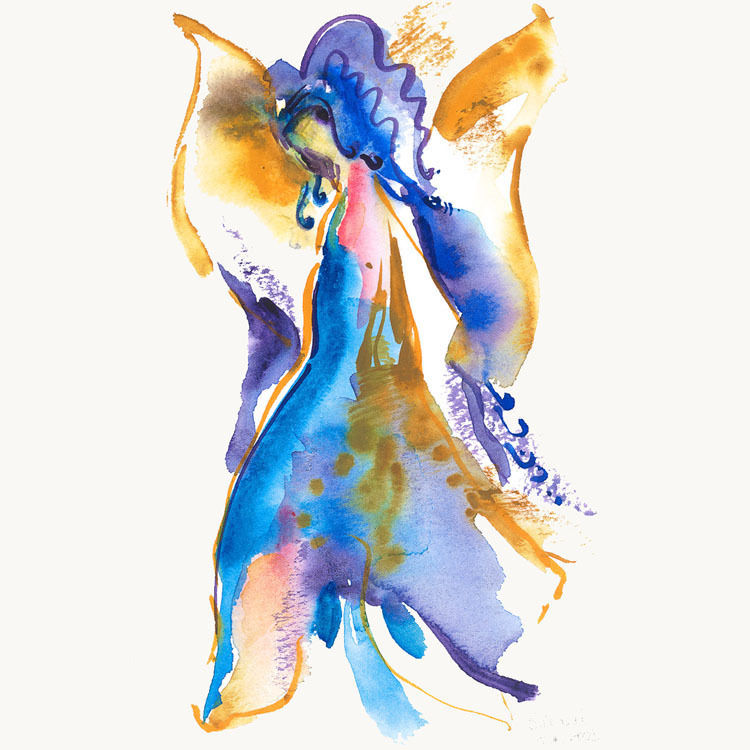Angel of Joy, giclee print on paper, total print size 13 x 9