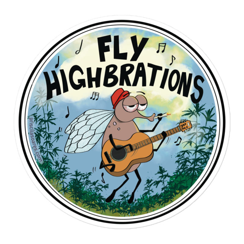 fly highbrations kiss cut stickers 5
