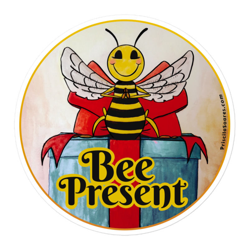 bee present kiss cut stickers 5
