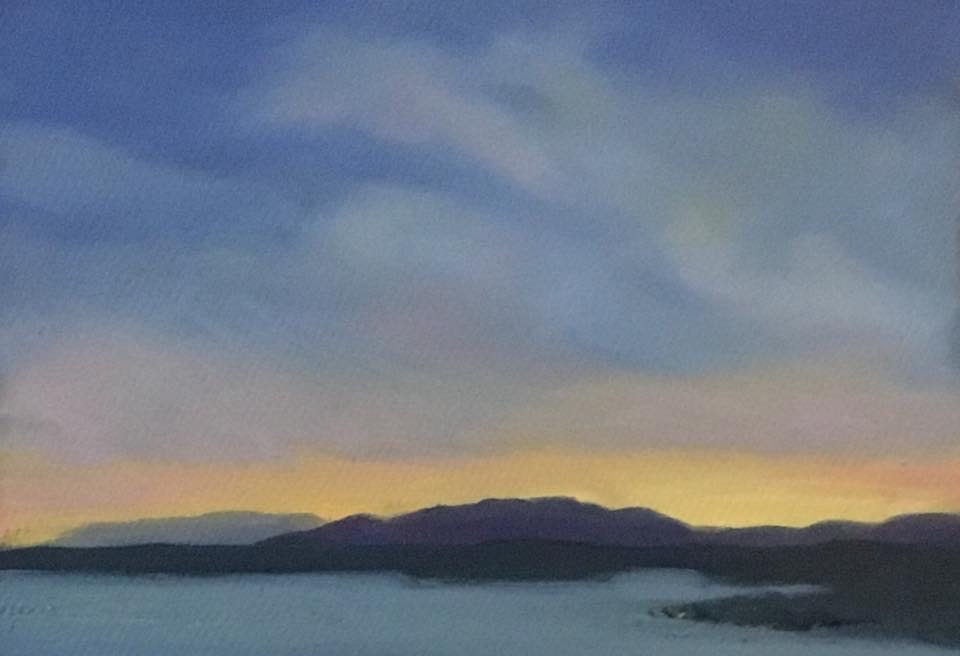 LisaDomenic Donegal Bay Sunset oil on paper   Copy