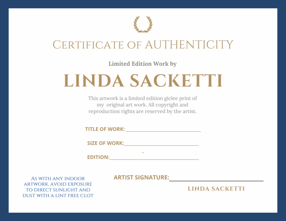 Dark Blue and Gold Bordered Certificate Limited Edition