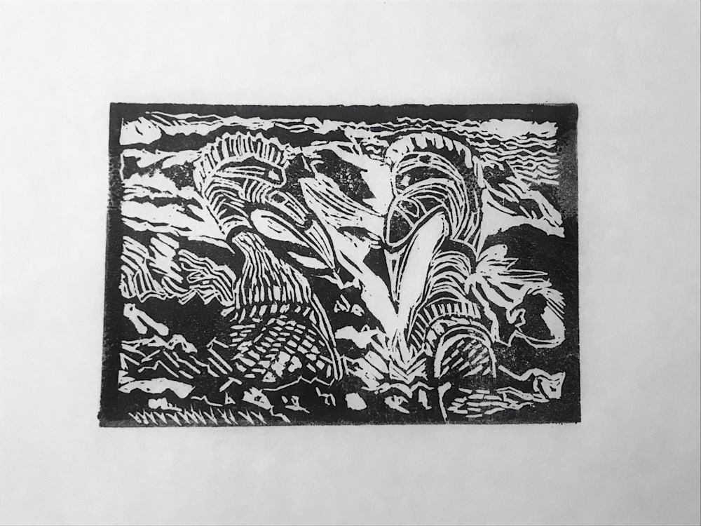 734  Birds at Sea Relief Print SP 1 IMG 7112