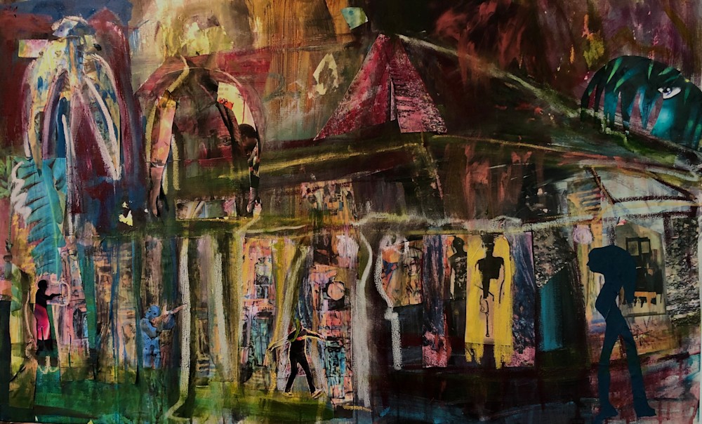 MCroneWho Dat Basquiat Night Cafe Nola 30x48mixedoncanvas$1600