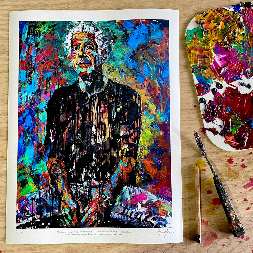 Limited Edition Tony Bourdain Print So Megh Knappenberger Art LLC