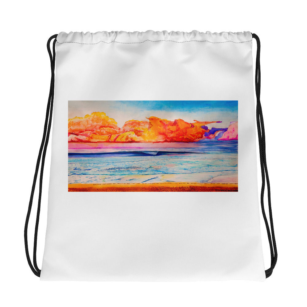 Drawstring Tote  Psychedellic Wave