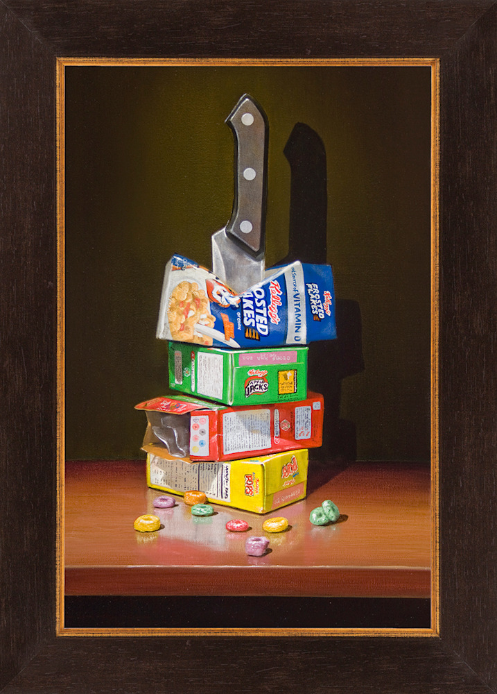 Cereal Killer knife canvas Framed richard hall canvas giclee