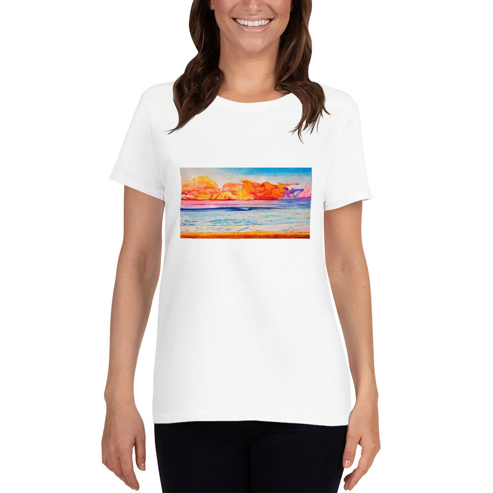 Psychedelic Wave Womens T Shirt   White