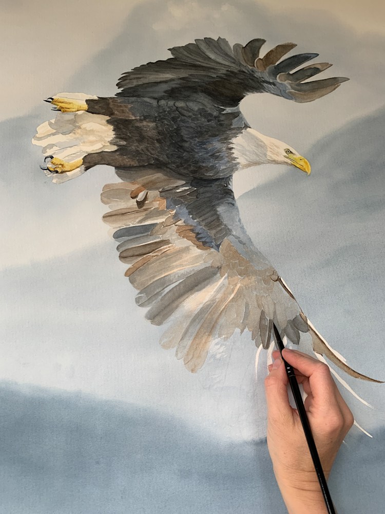 Stead Fast eagle painting in progress