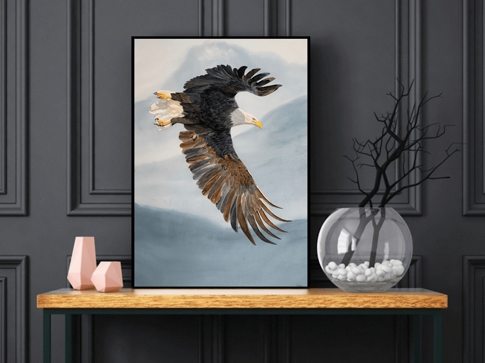 Stead Fast Eagle painting framed