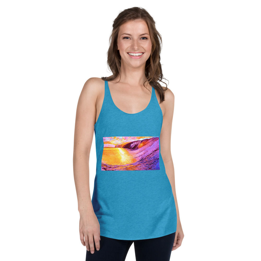 Women's Racerback Tank down the Line Turquoise