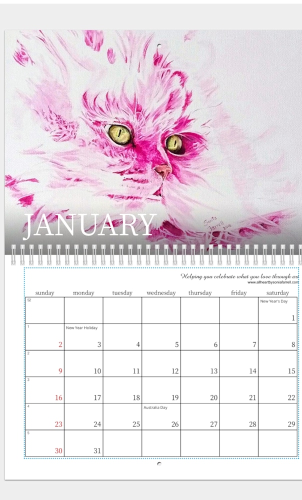 2022 January Adorable Treasures Calendar