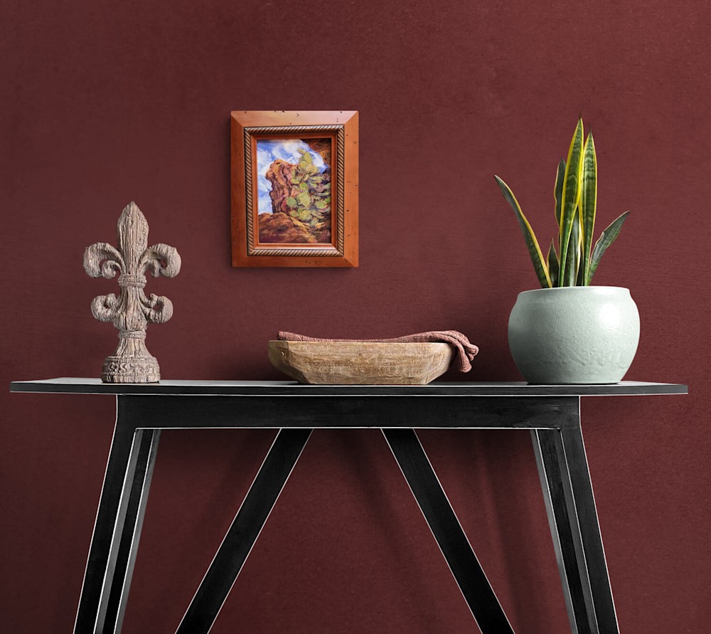 TX Towers Hallway Side table with plant and ornaments