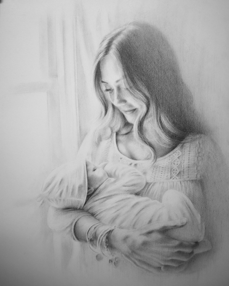 Personalized Pencil Sketch - Mother's day gift – Lovely Reminder