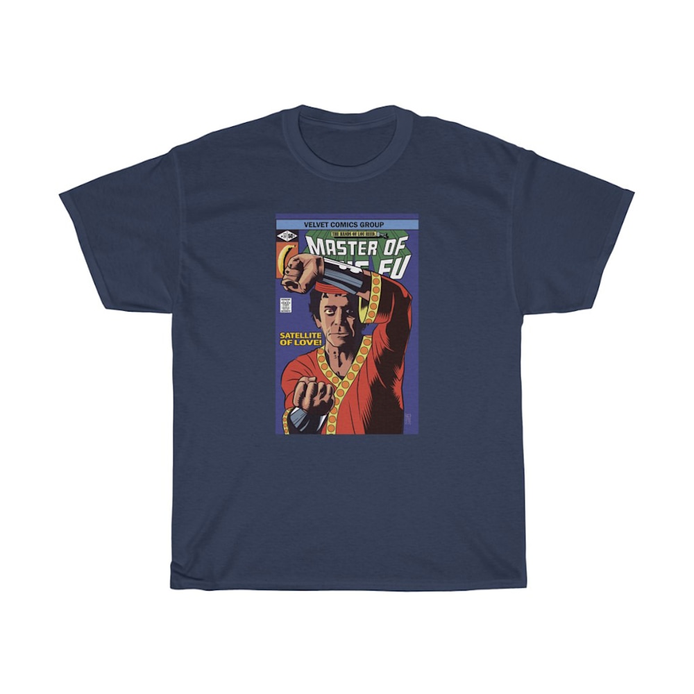 master of kung lou unisex heavy cotton tee navy front