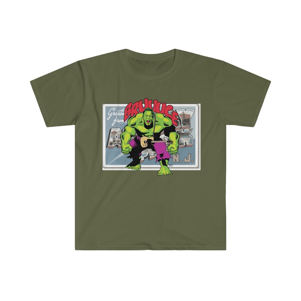 bruuuce asbury park unisex softstyle t shirt military green