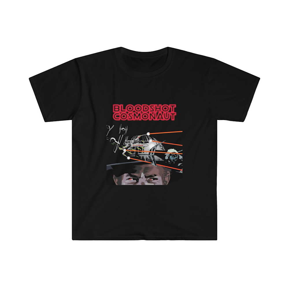 bloodshot cosmonaut unisex softstyle t shirt black