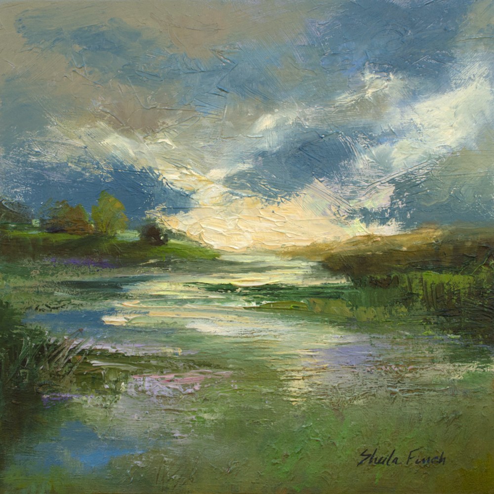 4490 passing showers at pescadero wetlands 10x10 oil