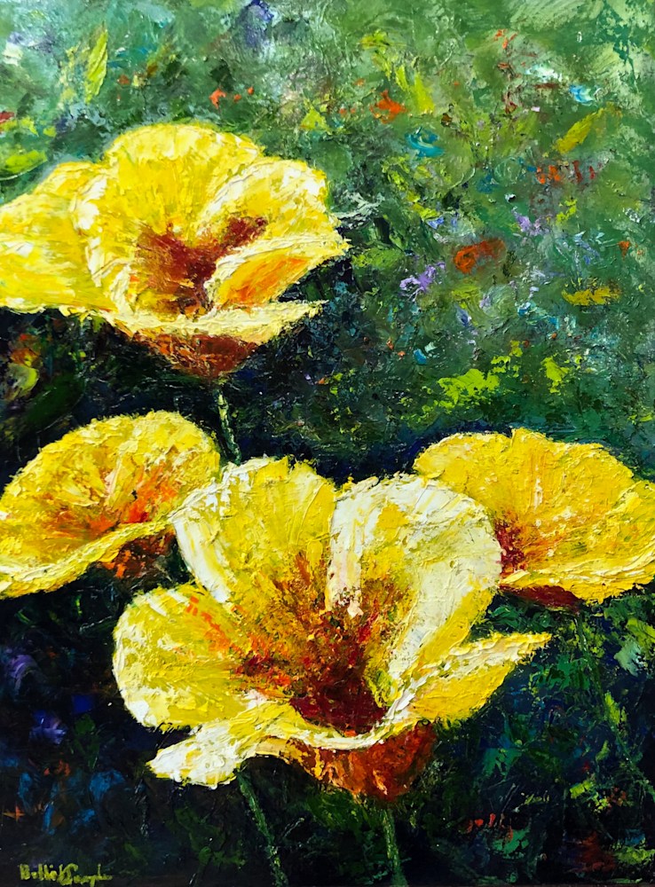 Bobbi Samples   0025   40 x 30   Buttercup Flower Field          Original Sold for $1,150