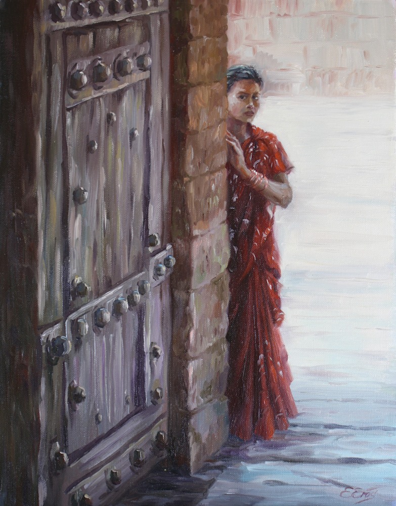 Elena Eros The Door 18x14 Oil 1500