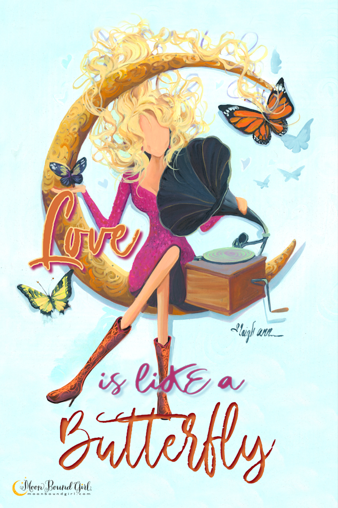 Love is like a butterfly poster 