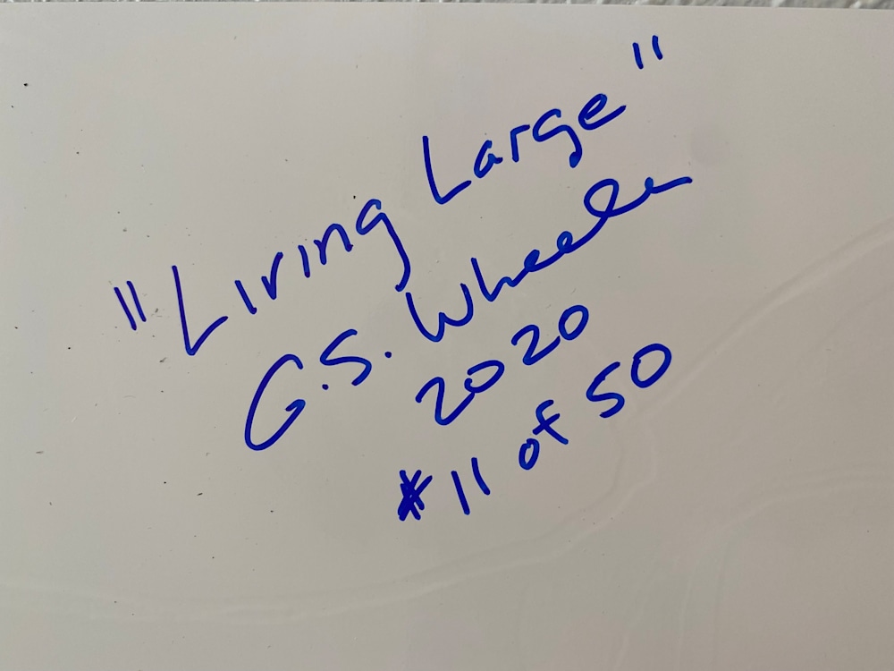 Living Large acrylic signature