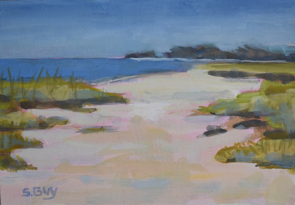 Early Morning Gouache Plein Air Painting Florida Beaches Travel Art Sharon Guy