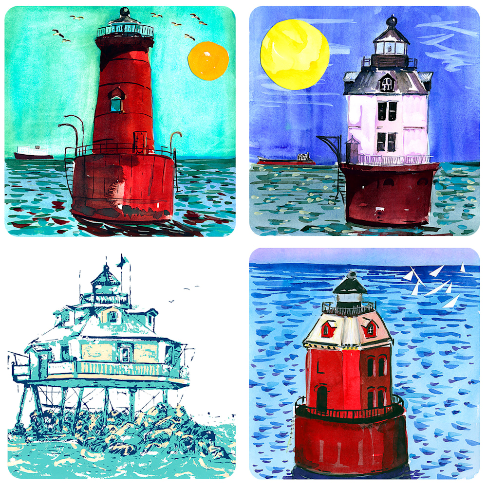 Coaster Set Chesapeake Lighthouses