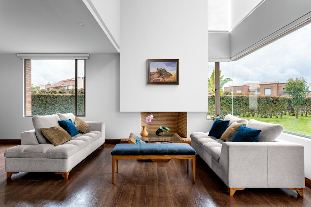 Sky Island  Comfy living room with garden views