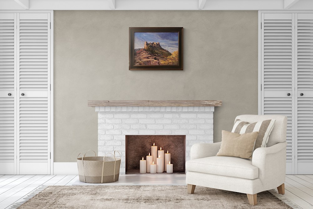 Sky Island Cosy warm living room with fireplace