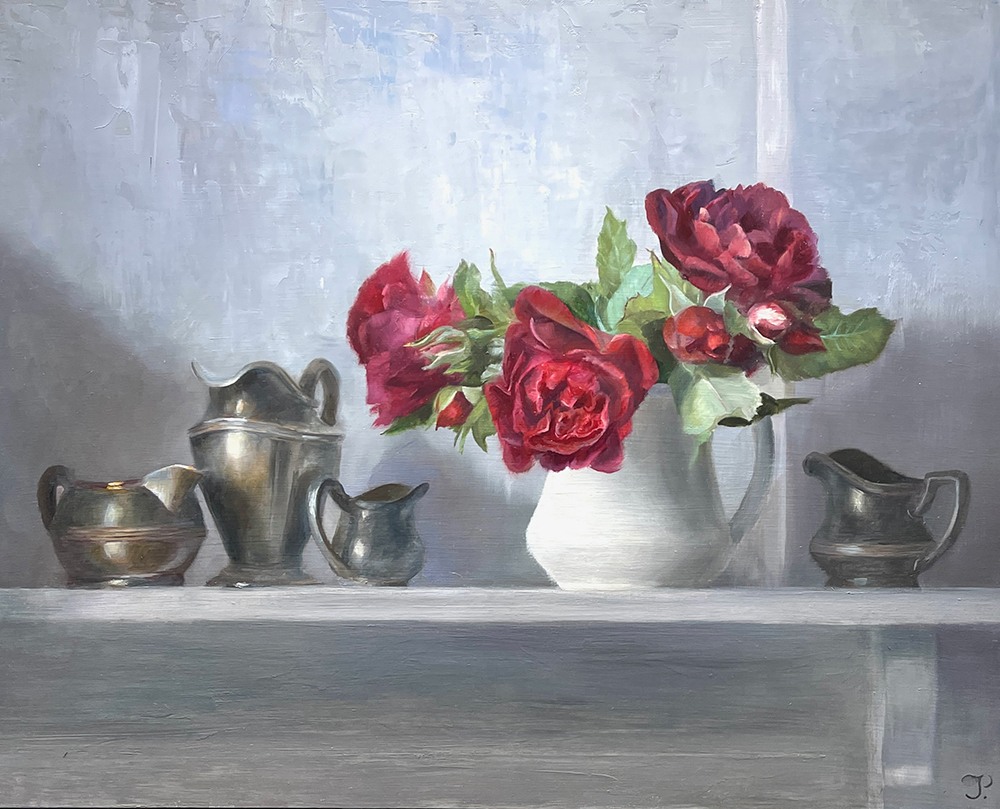 Parietti Red Roses and Silver 1000