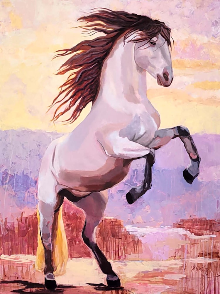 born to be wild horse painting original gabriela ortiz not for print