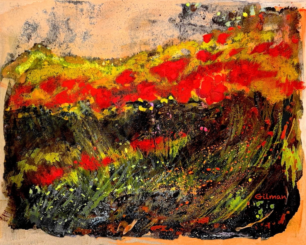 Red Poppies and Goldenrod   Print small