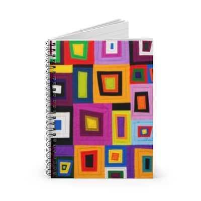 wonky squares spiral notebook ruled line2