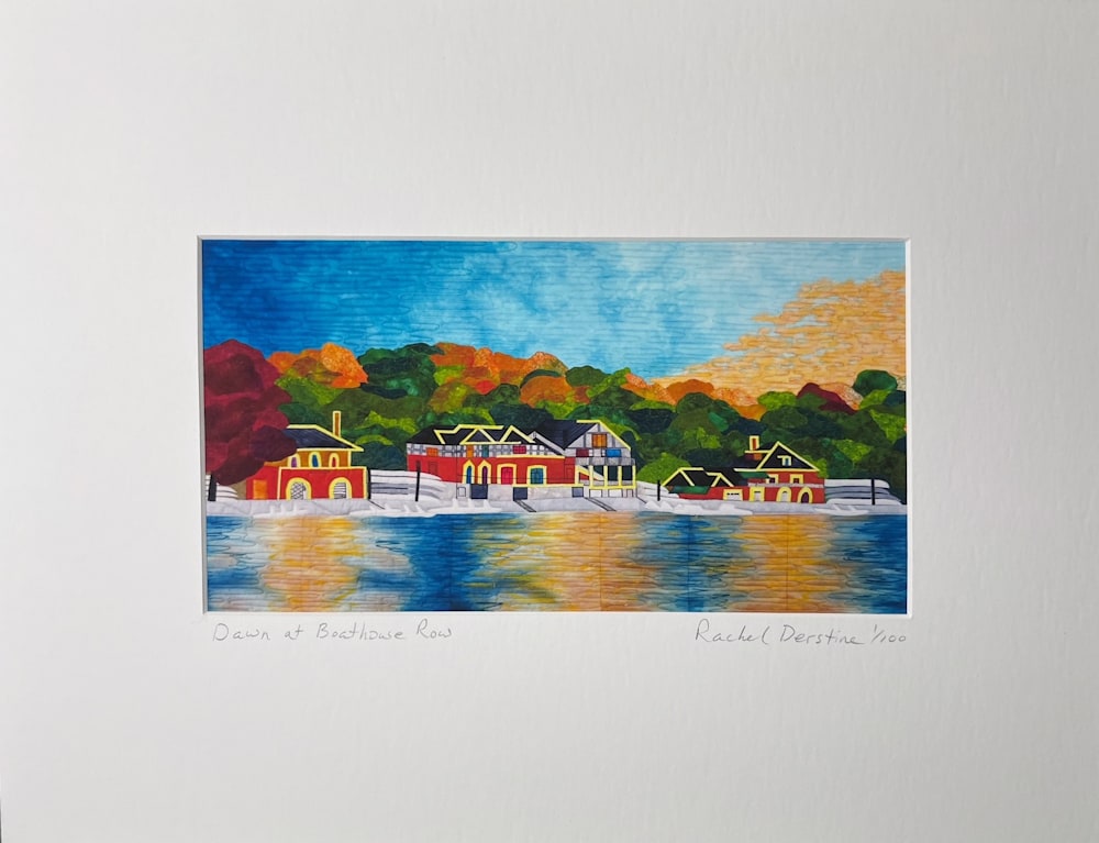 Dawn at Boathouse Row Matted