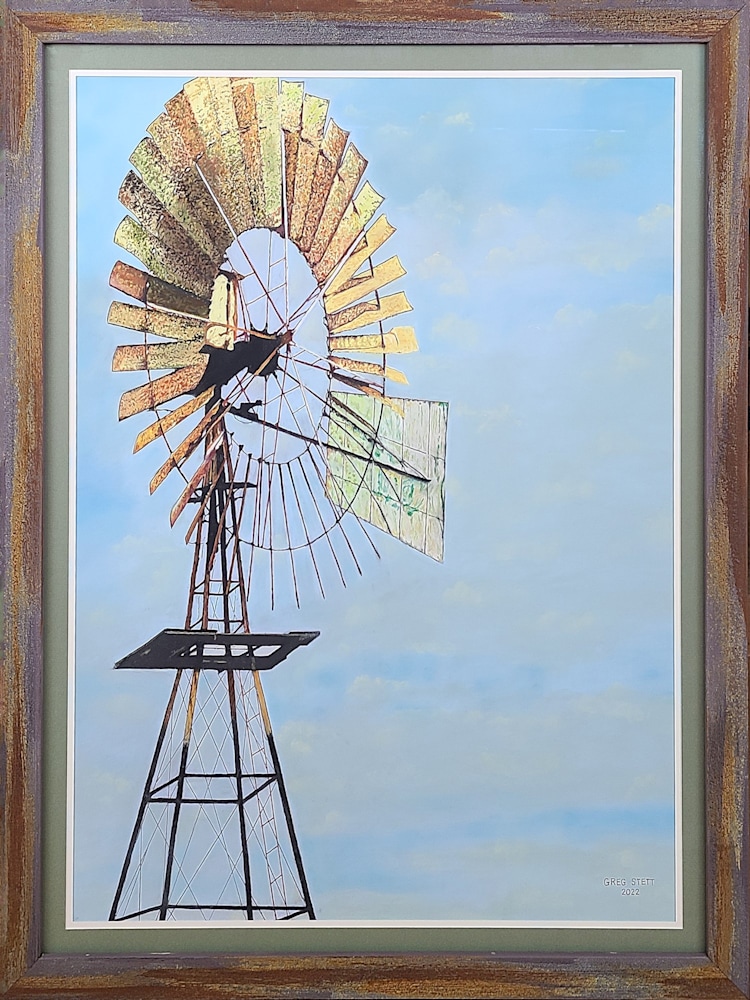 Windmill by the Pecos framed