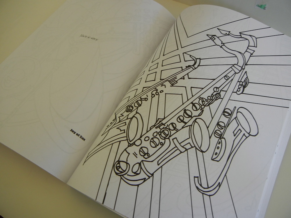 Coloring Book saxaphone page