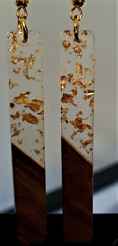 Resin and wood earrings hotsell